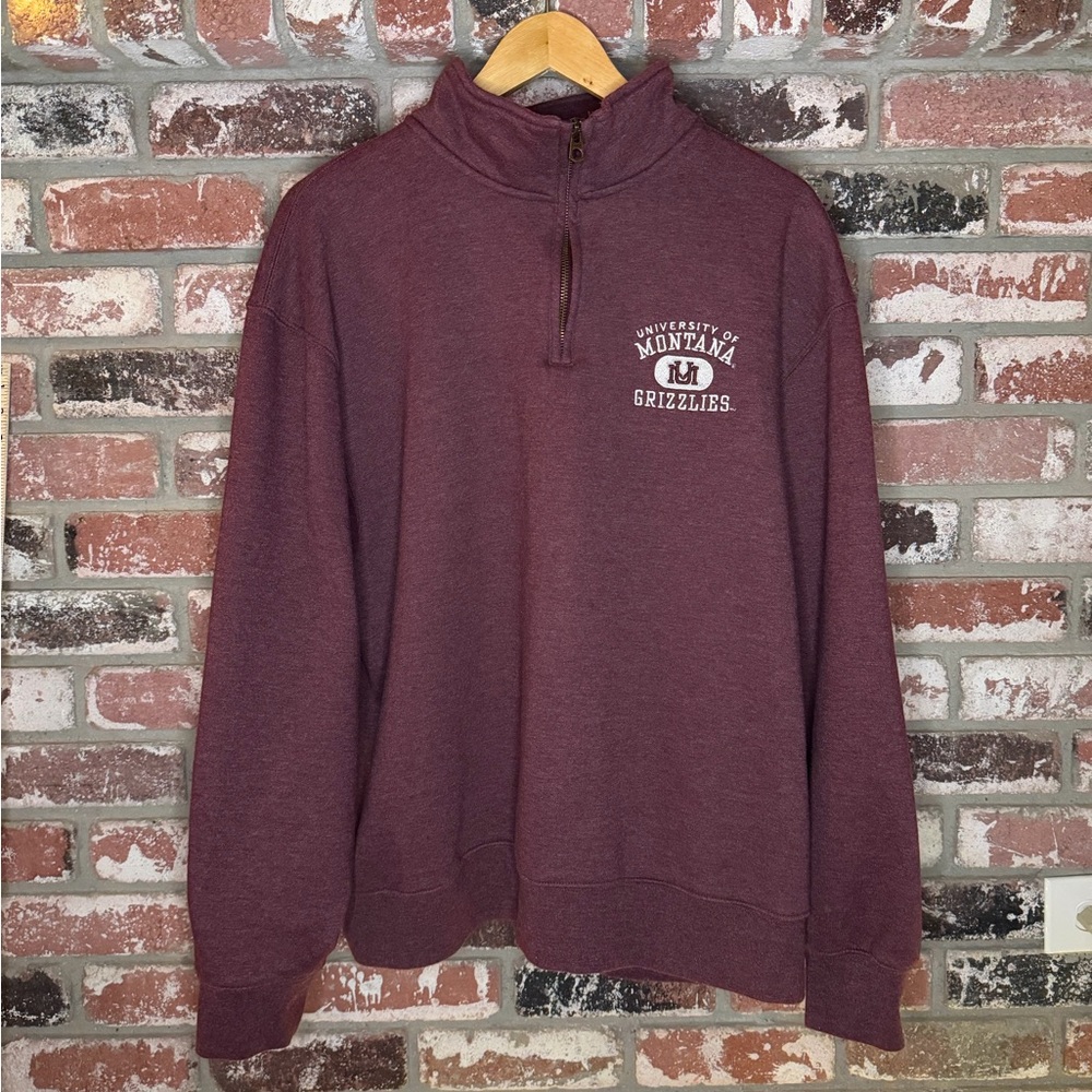 Vintage Jansport University of Montana Grizzlies  Football Maroon Quarter Zip